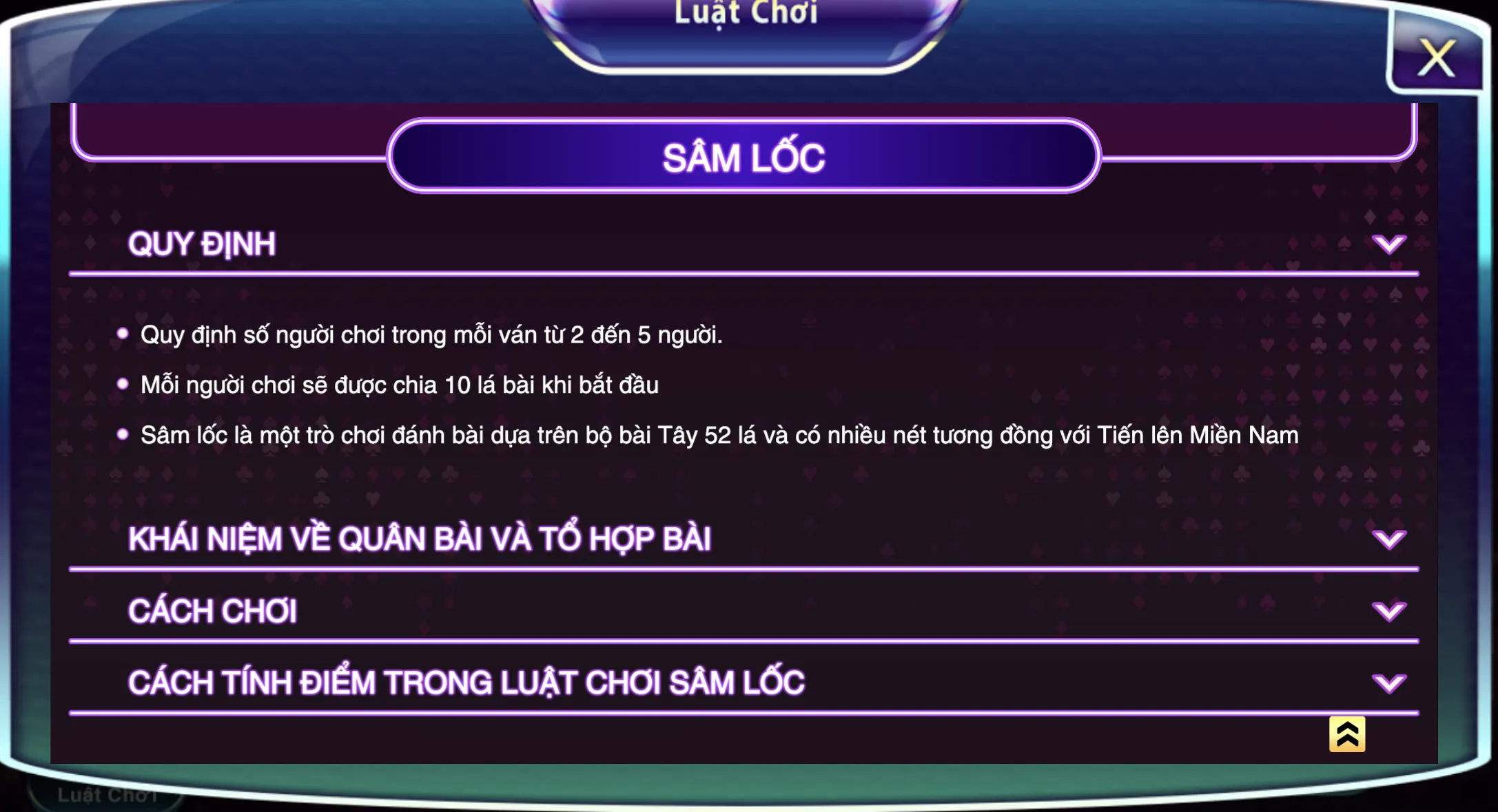 Luật chơi sâm lốc 789 Club